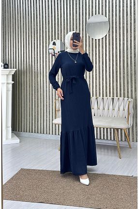 لباس حجاب سرمه ای زنانه اسلیم Moda Krash - کد 854683647