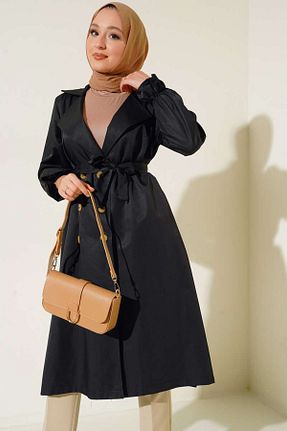 ترنچکت حجاب مشکی زنانه بدون آستر YILMAZBARMAZ - کد 795547106