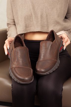 کفش کلاسیک قهوه ای زنانه چرم خالص Mammamia - کد 854727237
