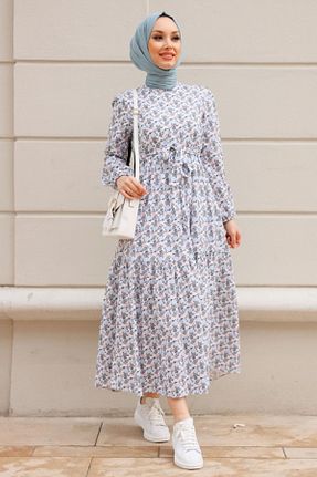 لباس حجاب آبی زنانه رگولار Gizce - کد 266554511