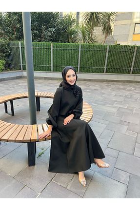 ست بالاتنه و پائین تنه حجاب مشکی زنانه رگولار Milenastyle - کد 802458264