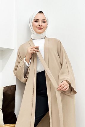کیمونو و کافتان بژ زنانه پنبه ای CNG MODA - کد 738812661