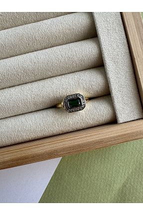 انگشتر جواهر سبز زنانه زیرکن ringbox - کد 839341009