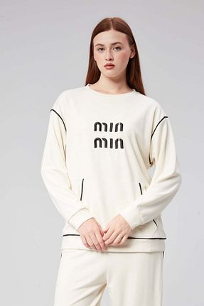 ست بالاتنه و پائین تنه سفید زنانه تریکو Hatun Atila - کد 854808835