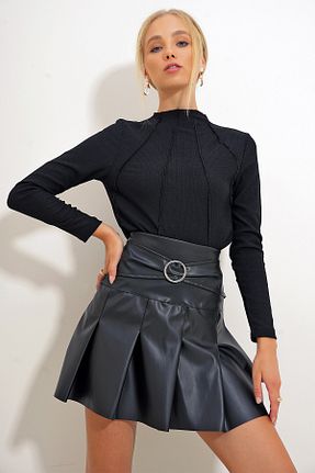بلوز مشکی زنانه ساده Trend Alaçatı Stili - کد 848889633