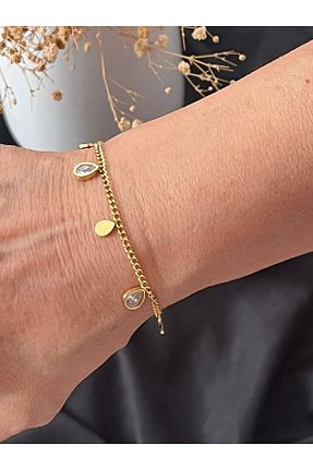 دستبند جواهر طلائی زنانه زیرکن Farah Butik - کد 844909925