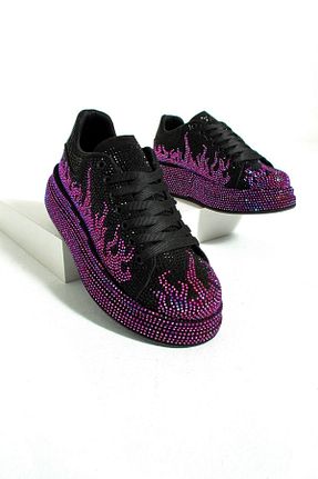 کفش اسنیکر مشکی زنانه بند دار ROSA SHOES - کد 721272217