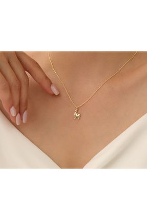 گردنبند نقره طلائی زنانه 925 عیار sorti takı aksesuar - کد 854435097
