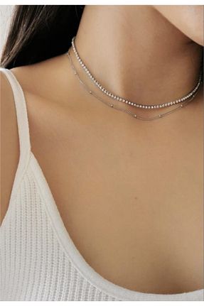 گردنبند جواهر زنانه روکش پلاتینیوم pop up store - کد 211377305