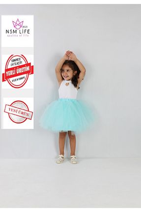 دامن فیروزه ای بچه گانه ساده 2021 NSM LİFE quality of life - کد 854636263