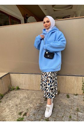 سوئیشرت آبی زنانه ساده modabetce - کد 375592610