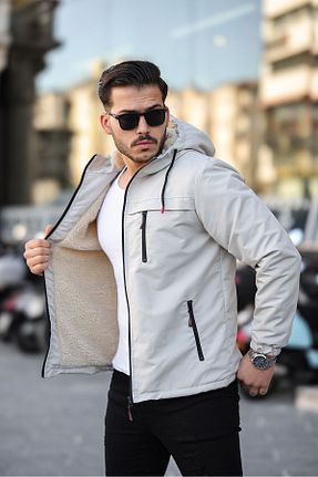 کاپشن بژ مردانه رگولار FLUEND MODA - کد 792871436