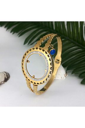 دستبند استیل (فولاد) طلائی زنانه استیل (فولاد) PİNA HEDİYELİK AKSESUAR - کد 839531528