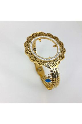 دستبند استیل (فولاد) طلائی زنانه استیل (فولاد) PİNA HEDİYELİK AKSESUAR - کد 835400341