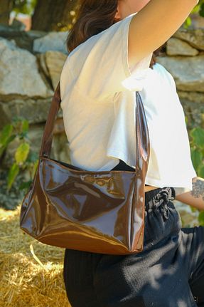 کیف دوشی قهوه ای زنانه چرم مصنوعی Casual Bag - کد 847963090