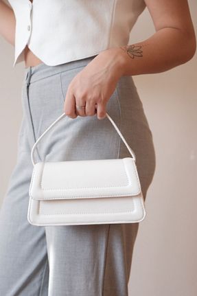 کیف دوشی سفید زنانه چرم مصنوعی Casual Bag - کد 847717450