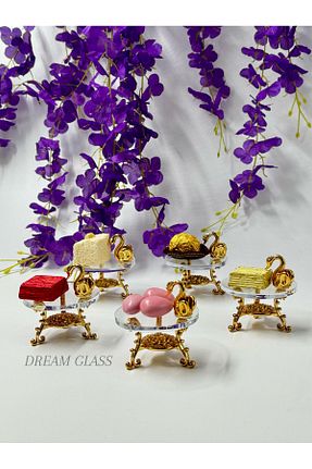 قند دان طلائی شیشه Dream glass - کد 854638926