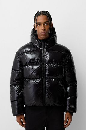کاپشن مشکی مردانه Relaxed Bershka - کد 854654732