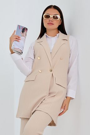 ست بالاتنه و پائین تنه بژ زنانه بافتنی ENFİ GİYİM - کد 854662438