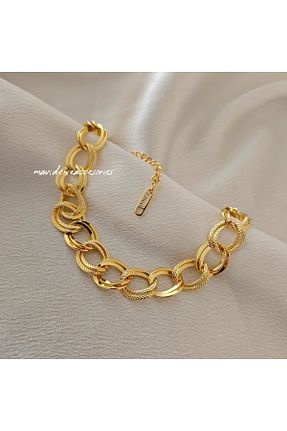 دستبند استیل (فولاد) طلائی زنانه استیل ضد زنگ m mavi deniz accesories - کد 775326210