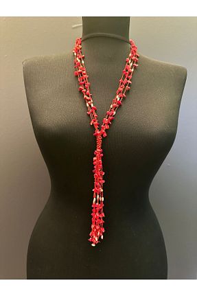 گردنبند جواهر قرمز زنانه سنگ Gönülden Tasarım - کد 854685053