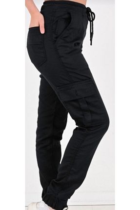 شلوار مشکی زنانه مخلوط کتان Fırsatbutik - کد 412107993