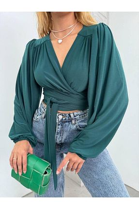 بلوز سبز زنانه ساده DELİ DOLU MODA - کد 854684524