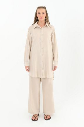 پیراهن حجاب بژ زنانه Relaxed LOREEN FASHİON - کد 854684272