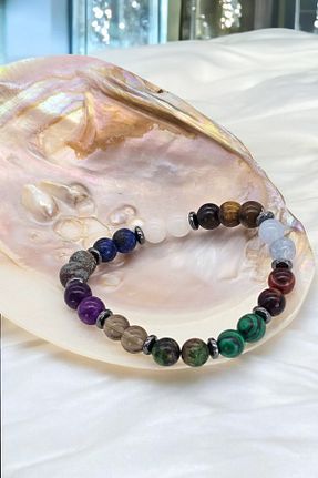 دستبند جواهر رنگی زنانه سنگ طبیعی NBS Beautiful Naturel Stones - کد 854714778
