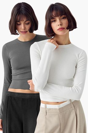 بلوز طوسی زنانه ساده VODENS - کد 854716164