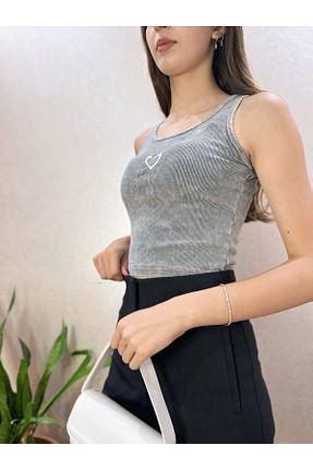 بلوز طوسی زنانه چاپی peri tower - کد 854739555