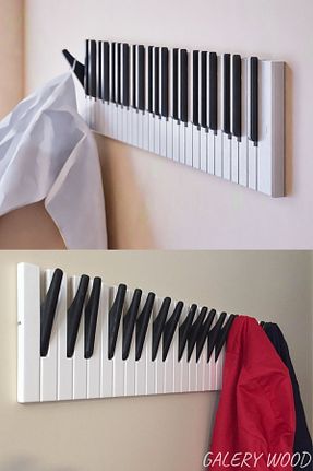 چوب لباسی سفید MDF Galery Wood - کد 793324495