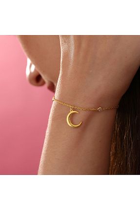دستبند نقره طلائی زنانه 925 عیار Queen Silver Jewelry - کد 847643601