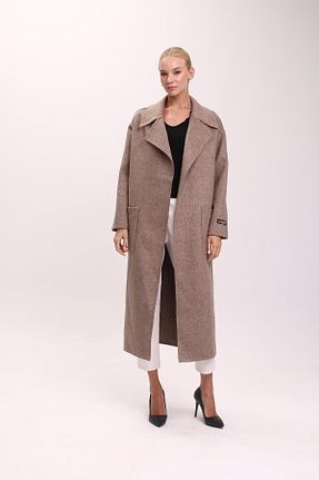 پالتو پشمی قهوه ای زنانه رگولار NEVADA - کد 854789593