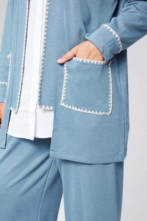 ست بالاتنه و پائین تنه سرمه ای زنانه تریکو Hatun Atila - کد 854822843