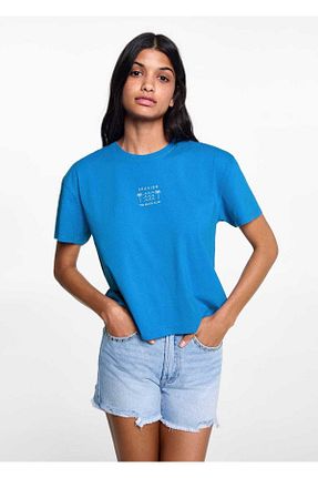 تیشرت آبی زنانه رگولار MANGO Teen - کد 824759567