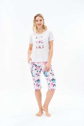 ست لباس راحتی طوسی زنانه طرح دار Pjs Pijama - کد 91610482