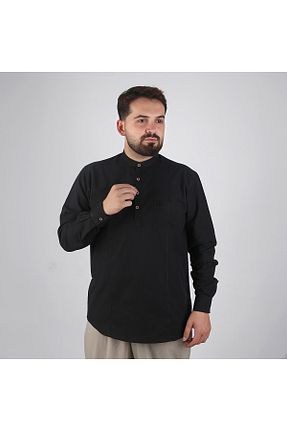 پیراهن مشکی مردانه رگولار İkranur - کد 854850651