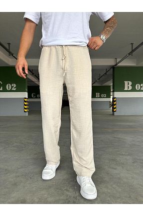 شلوار بژ مردانه مخلوط کتان Cuqq Denim - کد 846413280