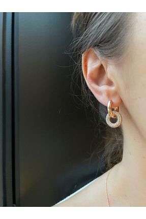 گوشواره استیل (فولاد) صورتی زنانه رودیوم nerora - کد 784460225