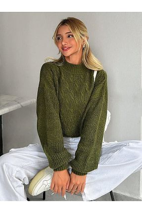 پلیور خاکی زنانه Saç Örgü ATEMODAA - کد 854930779