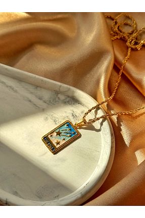 گردنبند استیل ( فولاد ) نارنجی زنانه استیل (فولاد) Nour Co - کد 778522034
