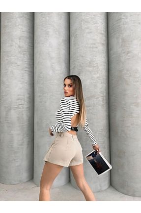 بلوز سفید زنانه اسلیم فیت TRİKOM - کد 854974139