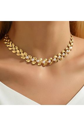 گردنبند جواهر طلائی زنانه روکش طلا M SMİLE - کد 854976176