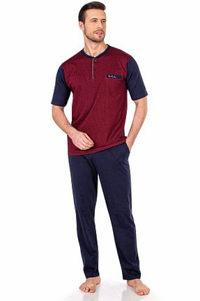 ست لباس راحتی زرشکی مردانه %100 پنبه Pierre Cardin - کد 250352131