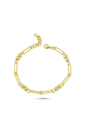 دستبند نقره طلائی زنانه 925 عیار Bulvardi - کد 63104705