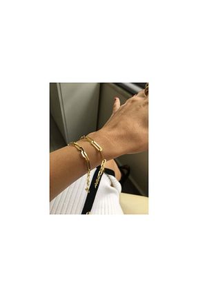 دستبند نقره طلائی زنانه 925 عیار Bulvardi - کد 63104705