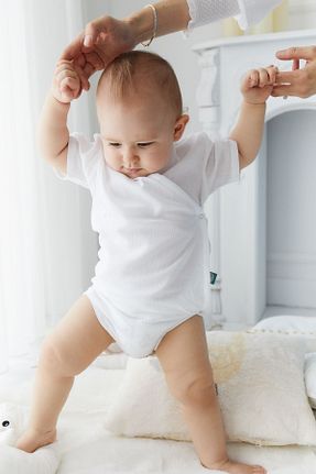 بادی و سرهمی نوزادی سفید بچه گانه پنبه ای BeyzBaby - کد 47491448