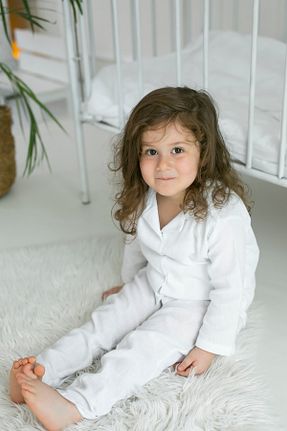 ست لباس راحتی سفید بچه گانه ساده BeyzBaby - کد 63106403