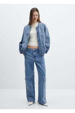 کت آبی زنانه Bomber MANGO - کد 800767268